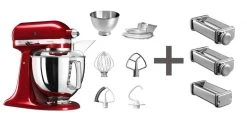KitchenAid Küchenmaschine ARTISAN 175PS In Empire Rot Mit Nudelvorsatz