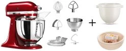 KitchenAid Küchenmaschine ARTISAN 175PS Liebesapfelrot Brotback-Set