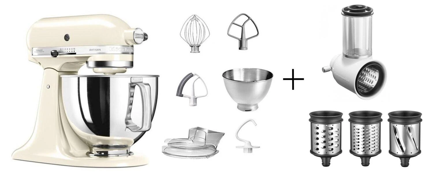 KitchenAid Küchenmaschine ARTISAN 175PS In Creme Mit Gemüseschneider