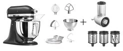 KitchenAid Küchenmaschine ARTISAN 175PS In Gusseisen Schwarz Mit Gemüseschneider