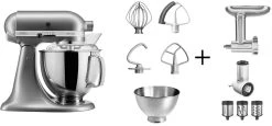 KitchenAid Küchenmaschine ARTISAN 175PS Kontur Silber Kochprofi-Set
