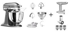 KitchenAid Küchenmaschine ARTISAN 175PS Medallion Silber Kochprofi-Set