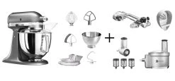 KitchenAid Küchenmaschine ARTISAN 175PS Medallion Silber Fitness-Set