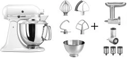 KitchenAid Küchenmaschine ARTISAN 175PS Weiß Kochprofi-Set