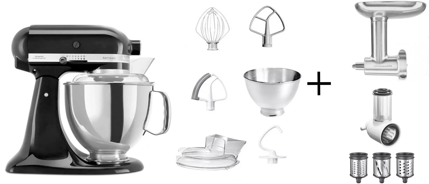 KitchenAid Küchenmaschine ARTISAN 175PS Onyx Schwarz Kochprofi-Set
